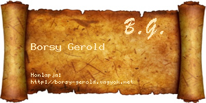 Borsy Gerold névjegykártya